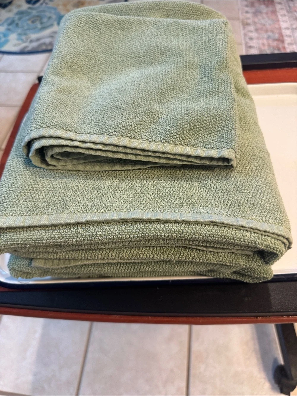 L. L. Bean Green Bath Towels - Soft Sage Cotton Plush Set